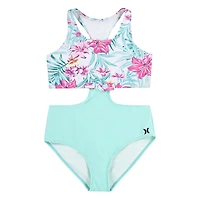 Hurley Girls' Tropical Tie Front Monokini