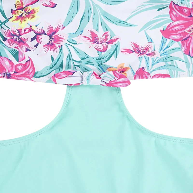 Hurley Girls' Tropical Tie Front Monokini