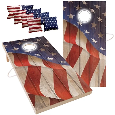 Triumph Patriotic LED All-Wood Cornhole Set