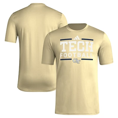 adidas Georgia Tech Yellow Jackets Locker Football Pre-Game AEROREADY T-Shirt