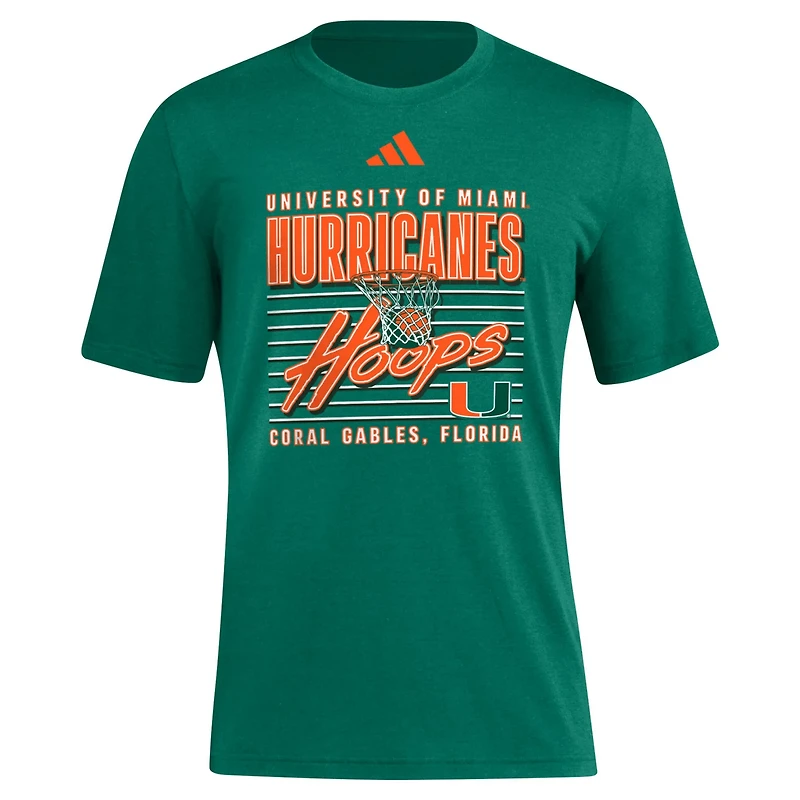 adidas Miami Hurricanes Locker Swish Tri-Blend T-Shirt