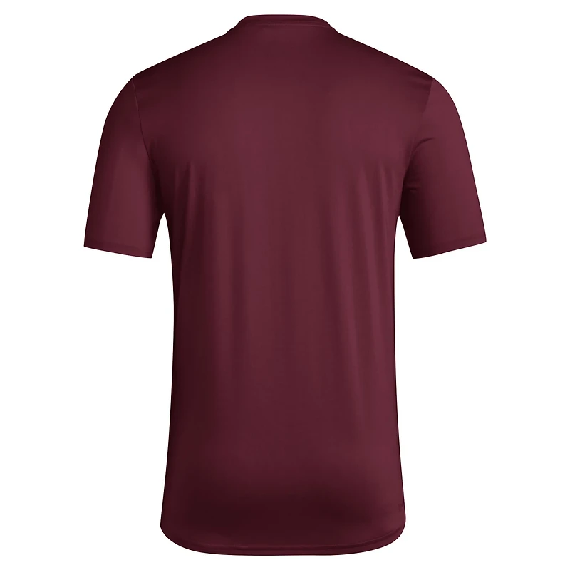 adidas Mississippi State Bulldogs Locker Football Pre-Game AEROREADY T-Shirt