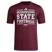 adidas Mississippi State Bulldogs Locker Football Pre-Game AEROREADY T-Shirt
