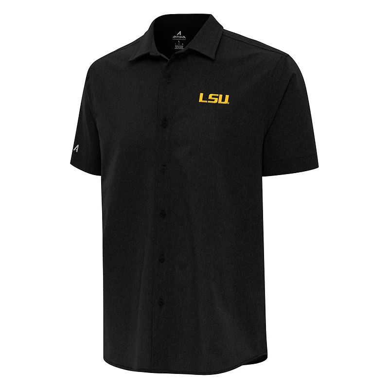 Antigua LSU Tigers Activate Woven Short Sleeve Button-Down Shirt
