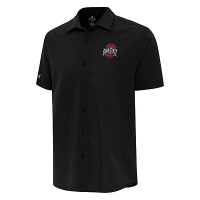 Antigua Ohio State Buckeyes Activate Woven Short Sleeve Button-Down Shirt