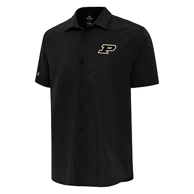 Antigua Purdue Boilermakers Activate Woven Short Sleeve Button-Up Shirt