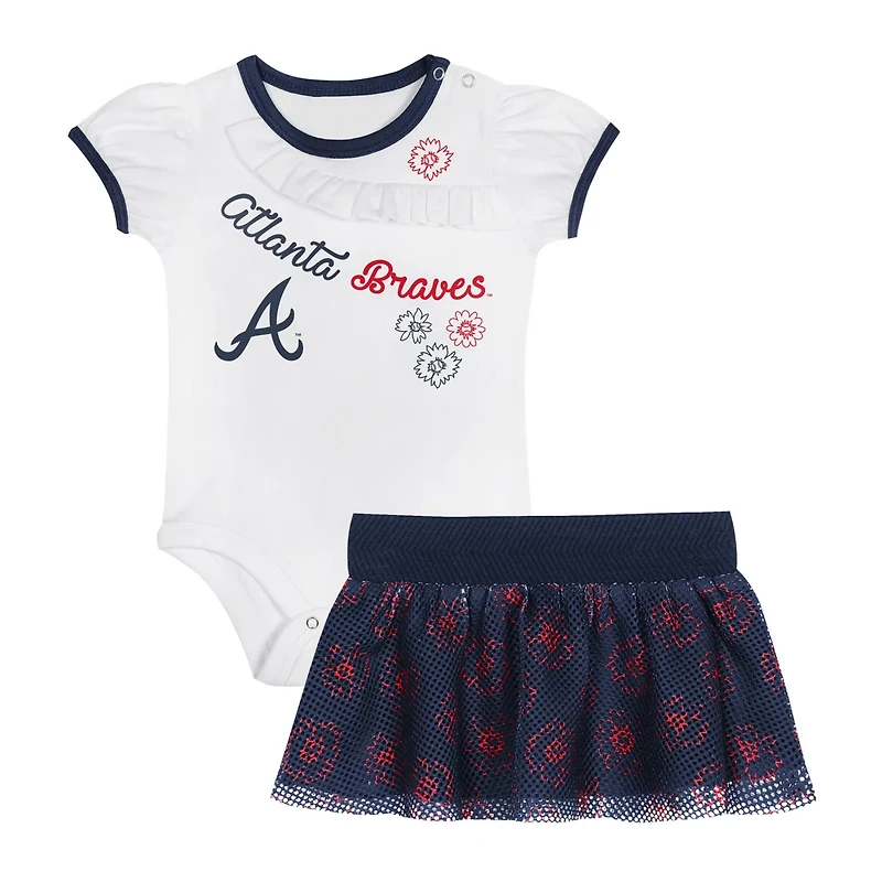 Atlanta Braves Sweet Bodysuit  Skirt Set