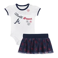 Atlanta Braves Sweet Bodysuit  Skirt Set