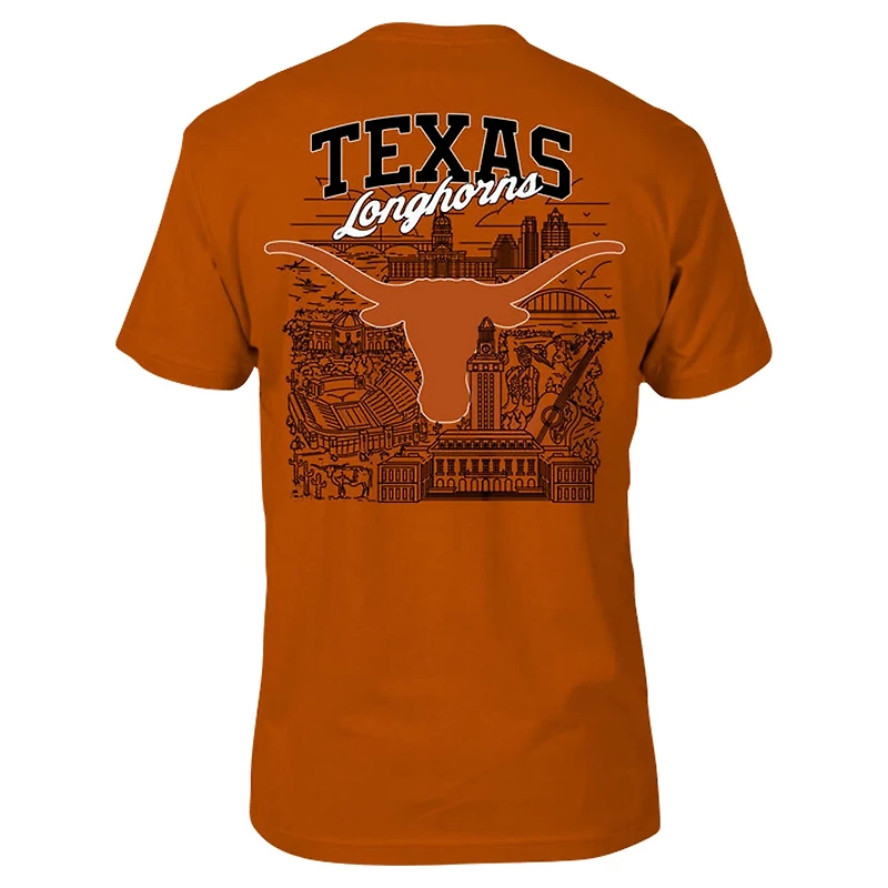 Burnt Texas Longhorns City Line T-Shirt
