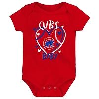 Chicago Cubs Slide Home Three-Pack Bodysuit Set