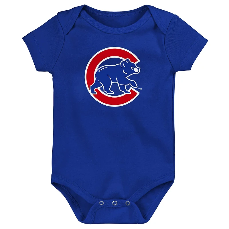 Chicago Cubs Slide Home Three-Pack Bodysuit Set