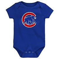 Chicago Cubs Slide Home Three-Pack Bodysuit Set