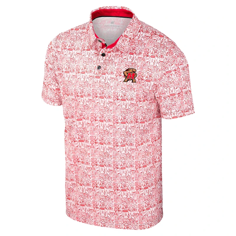 Colosseum Maryland Terrapins It's Time Allover Print Polo