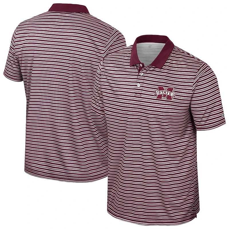 Colosseum Mississippi State Bulldogs Striped Polo
