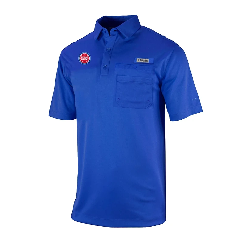 Columbia Detroit Pistons Omni-Wick Flycaster Pocket Polo