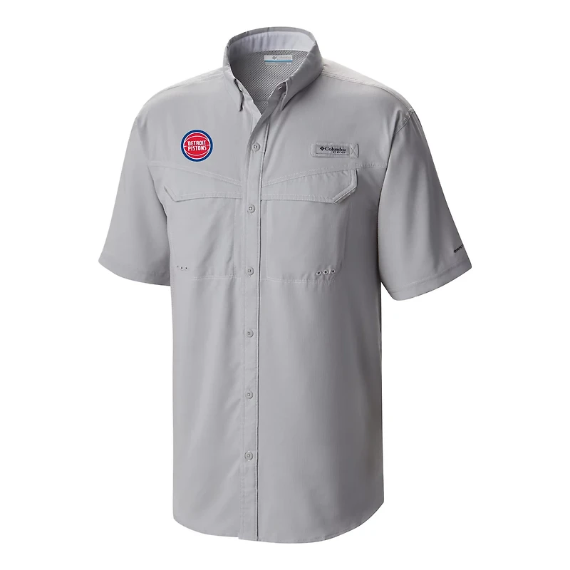 Columbia Detroit Pistons Omni-Wick Low Drag Offshore Button-Up Shirt