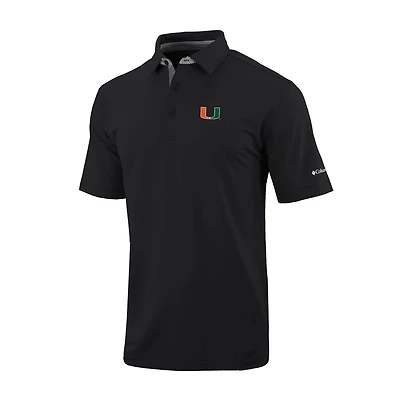 Columbia Miami Hurricanes Omni-Wick Even Lie Polo
