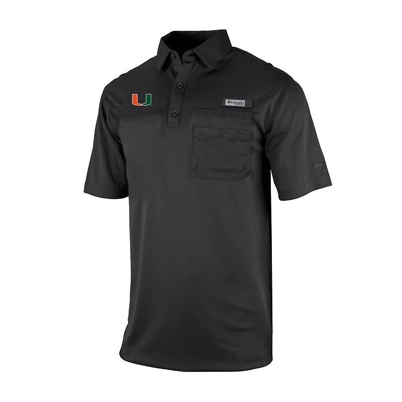 Columbia Miami Hurricanes Omni-Wick Flycaster Pocket Polo