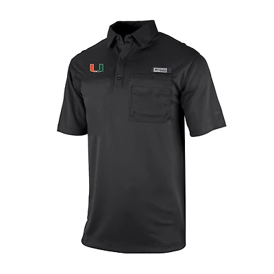 Columbia Miami Hurricanes Omni-Wick Flycaster Pocket Polo