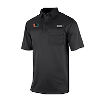 Columbia Miami Hurricanes Omni-Wick Flycaster Pocket Polo