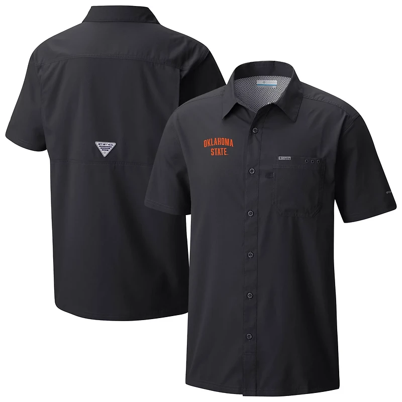Columbia Oklahoma State Cowboys Slack Tide Omni-Wick Button-Up Camp Shirt