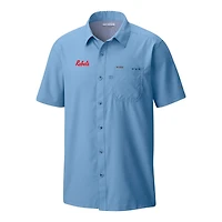 Columbia Powder Ole Miss Rebels Slack Tide Omni-Wick Button-Up Camp Shirt