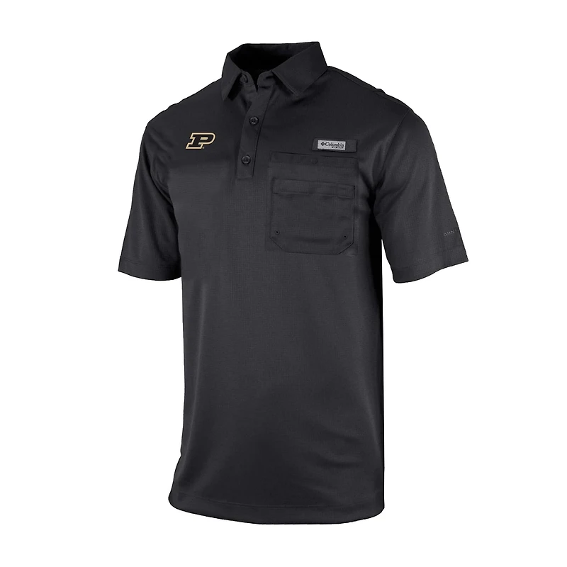 Columbia Purdue Boilermakers Omni-Wick Flycaster Pocket Polo
