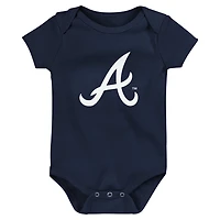 Fanatics Atlanta Braves Fan Pennant 3-Pack Bodysuit Set