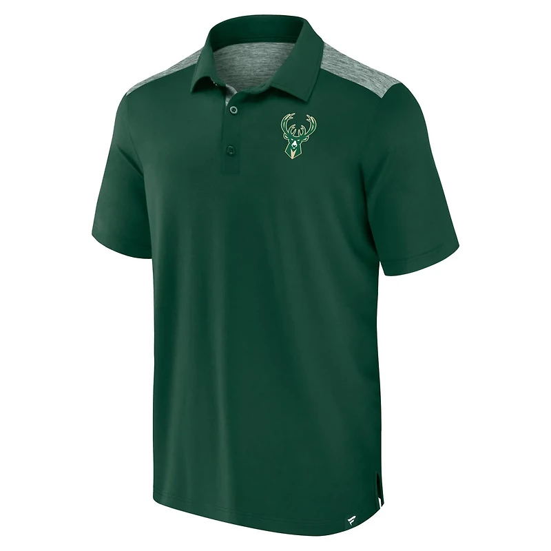 Fanatics Hunter Milwaukee Bucks Iconic Brushed Blocked Polo