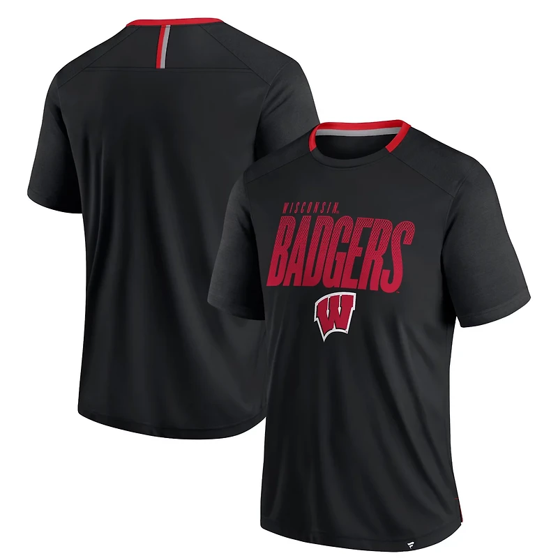 Fanatics Wisconsin Badgers Defender Fade Slant T-Shirt