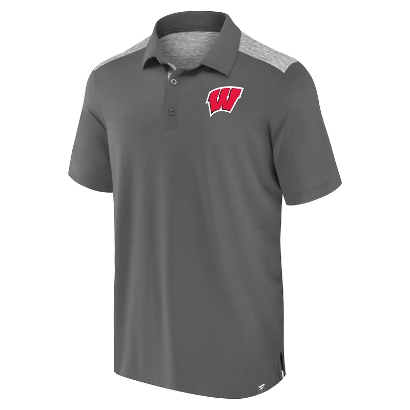 Fanatics Wisconsin Badgers Iconic Brushed Blocked Polo