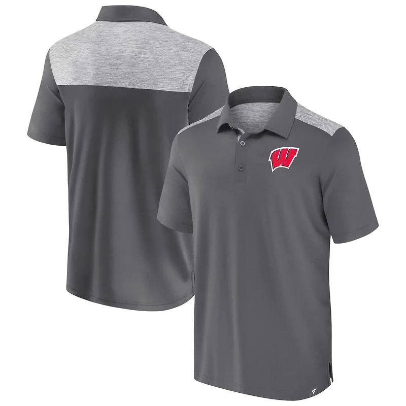 Fanatics Wisconsin Badgers Iconic Brushed Blocked Polo