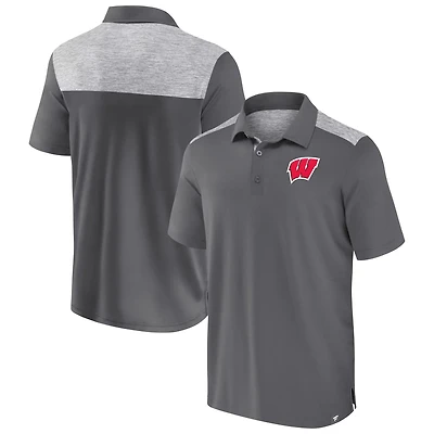 Fanatics Wisconsin Badgers Iconic Brushed Blocked Polo