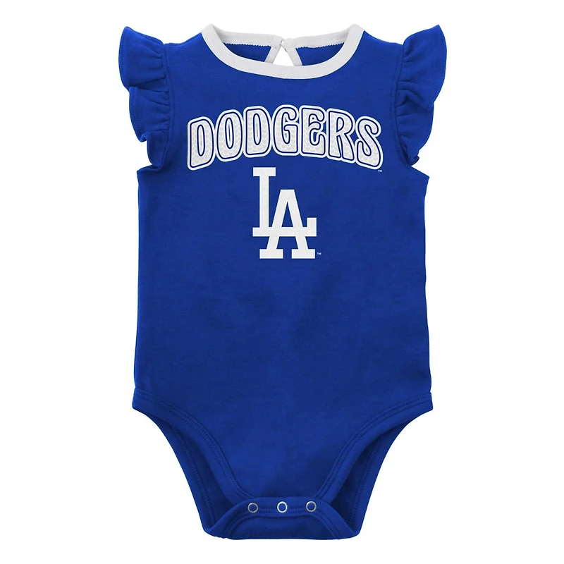 Girls Newborn  Heather Gray Los Angeles Dodgers Little Fan Two-Pack Bodysuit Set