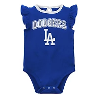 Girls Newborn  Heather Gray Los Angeles Dodgers Little Fan Two-Pack Bodysuit Set