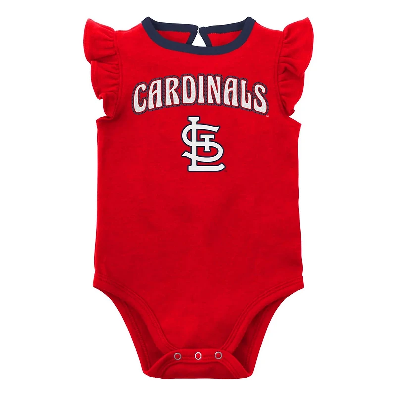 Girls Newborn  Heather Gray St Louis Cardinals Little Fan Two-Pack Bodysuit Set