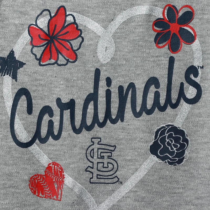 Girls Newborn  Navy Heathered Gray St Louis Cardinals 3-Pack Batter Up Bodysuit Set