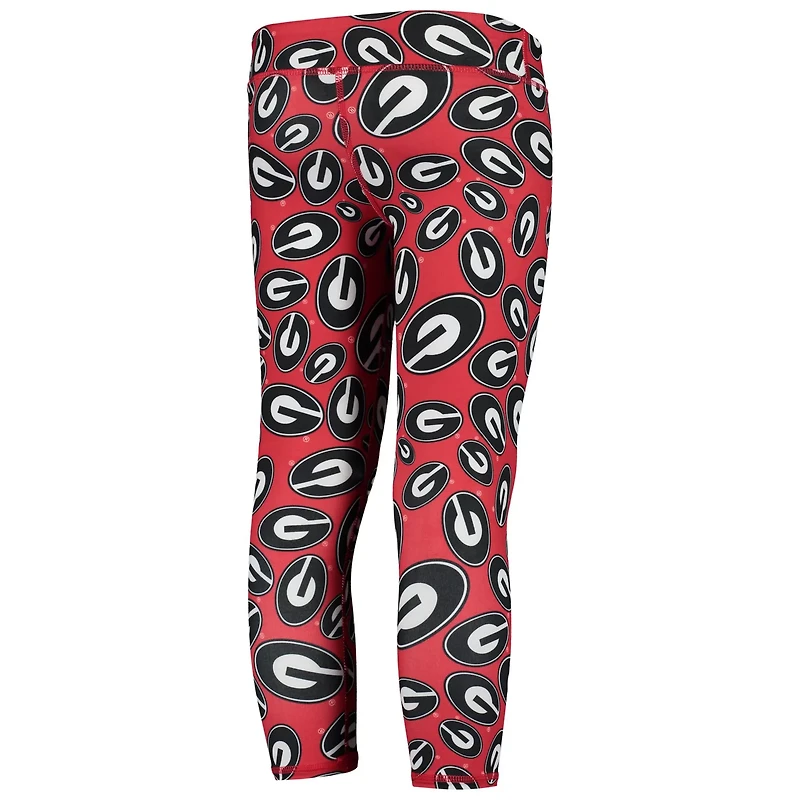 Girls Youth ZooZatz /Black Georgia Bulldogs Stacked Mascot Leggings