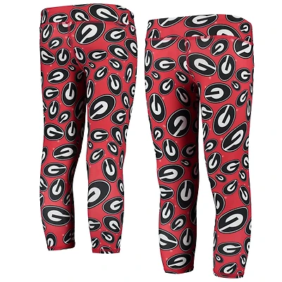 Girls Youth ZooZatz /Black Georgia Bulldogs Stacked Mascot Leggings