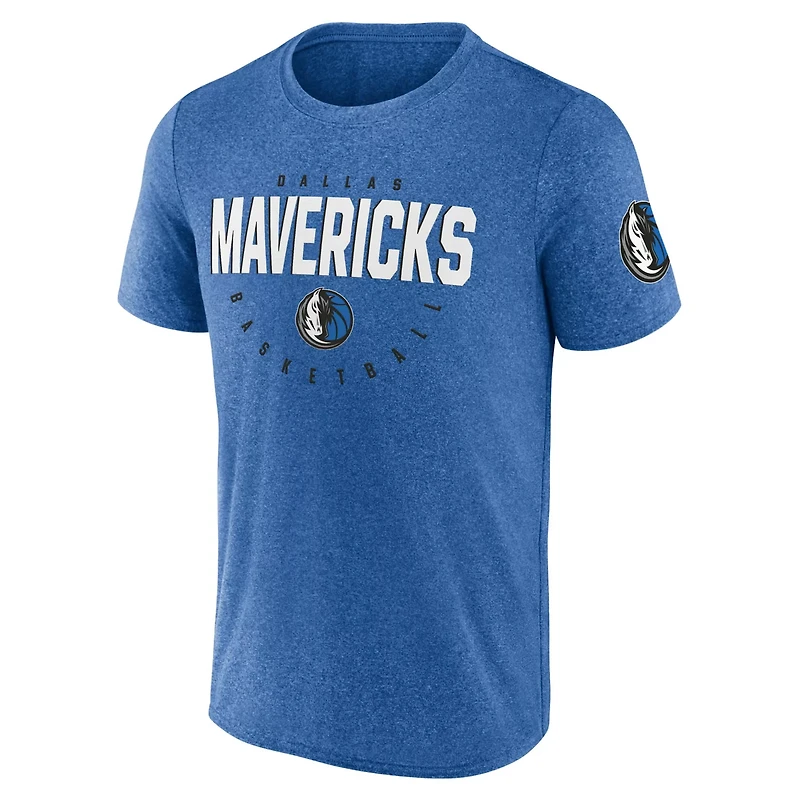 Heather Dallas Mavericks Block Practice Performance T-Shirt