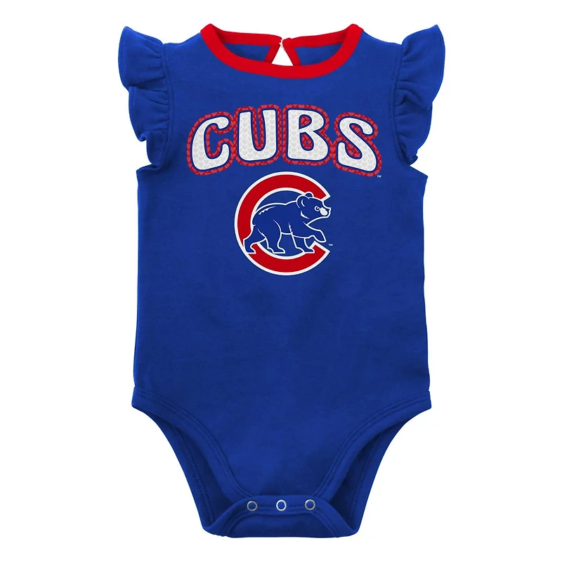 Heather Gray Chicago Cubs Little Fan Two-Pack Bodysuit Set