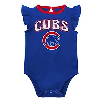 Heather Gray Chicago Cubs Little Fan Two-Pack Bodysuit Set