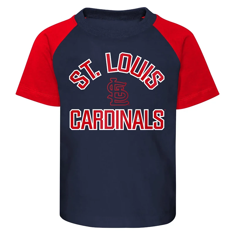 Heather Gray St Louis Cardinals Ground Out Baller Raglan T-Shirt and Shorts Set