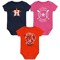 Houston Astros Slide Home Three-Pack Bodysuit Set