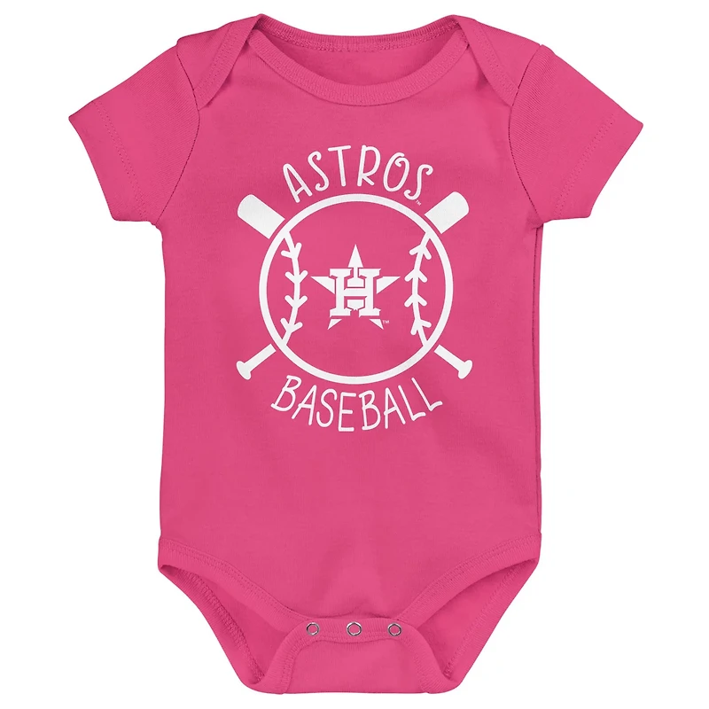 Houston Astros Slide Home Three-Pack Bodysuit Set