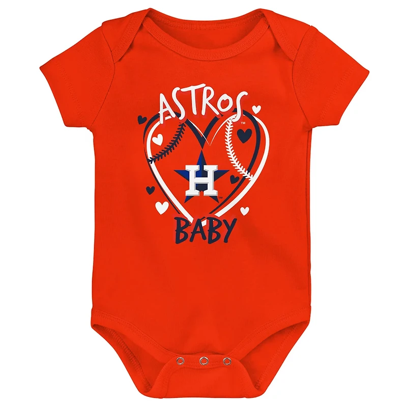 Houston Astros Slide Home Three-Pack Bodysuit Set