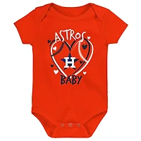 Houston Astros Slide Home Three-Pack Bodysuit Set