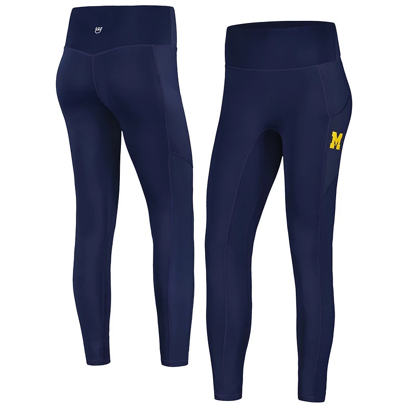 KadyLuxe Michigan Wolverines 7 8 Mixed Media Pocket iLeggings