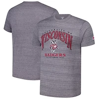 League Collegiate Wear Wisconsin Badgers Tall Arch 20 Victory Falls Tri-Blend T-Shirt