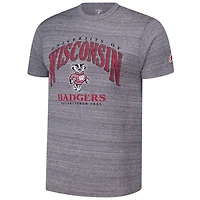 League Collegiate Wear Wisconsin Badgers Tall Arch 20 Victory Falls Tri-Blend T-Shirt